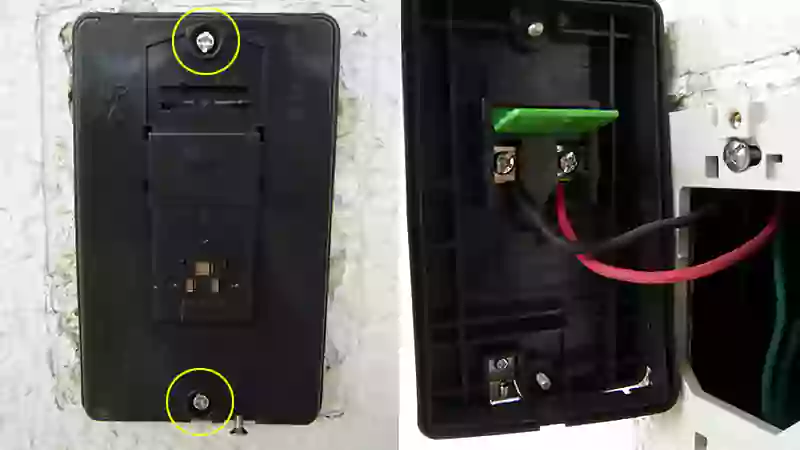 押ボタンから電線を外す際の参考画像