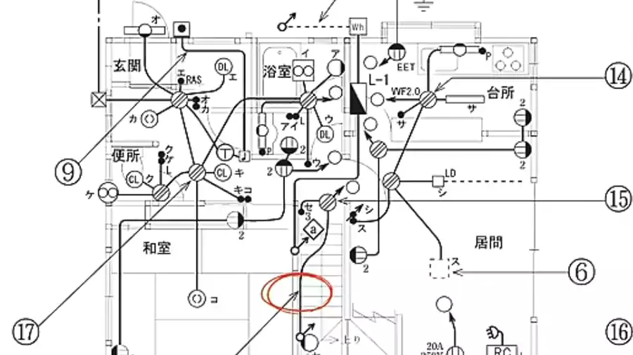 電気配線図。